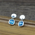 Cubic Crystal Silver Earrings