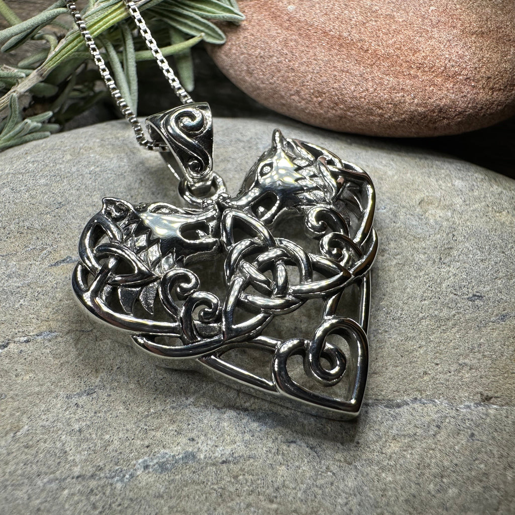 Celtic Wolf Love Necklace