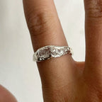 Silver 925 Forged Crystal Ring