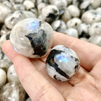 5pcs 10-30mm Rainbow Moonstone Tumbled Stones Natural Iridescent Bohemian Decor