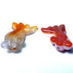 Bohemian Agate Golden Fish Crystal Pendant Small Animal Carving Natural Stone