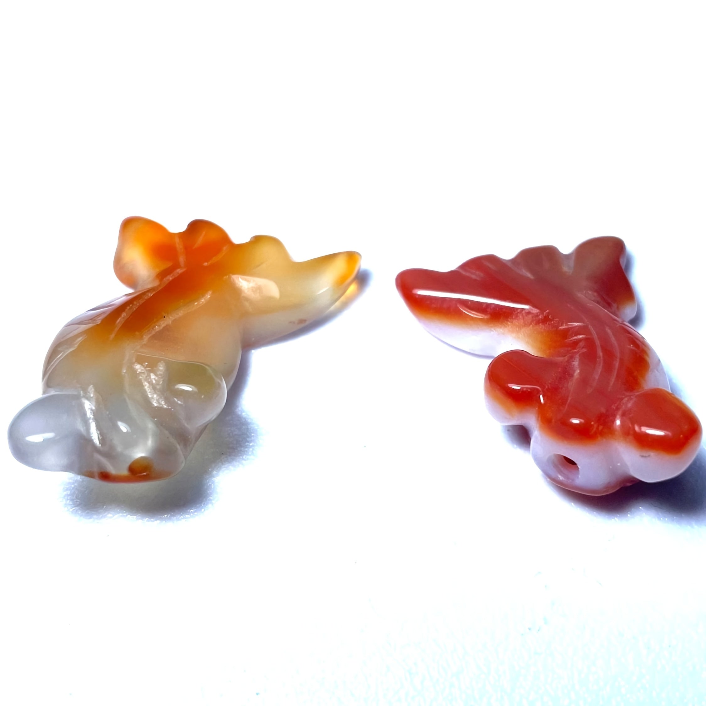 Bohemian Agate Golden Fish Crystal Pendant Small Animal Carving Natural Stone