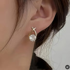 O&O - Golden Cross Zirconia Stud Earrings