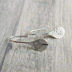 Elegant Silver Earrings in Dandelion Leaf Design
