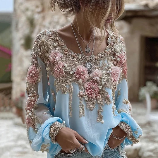 Bethany - Bohemian Floral Blouse