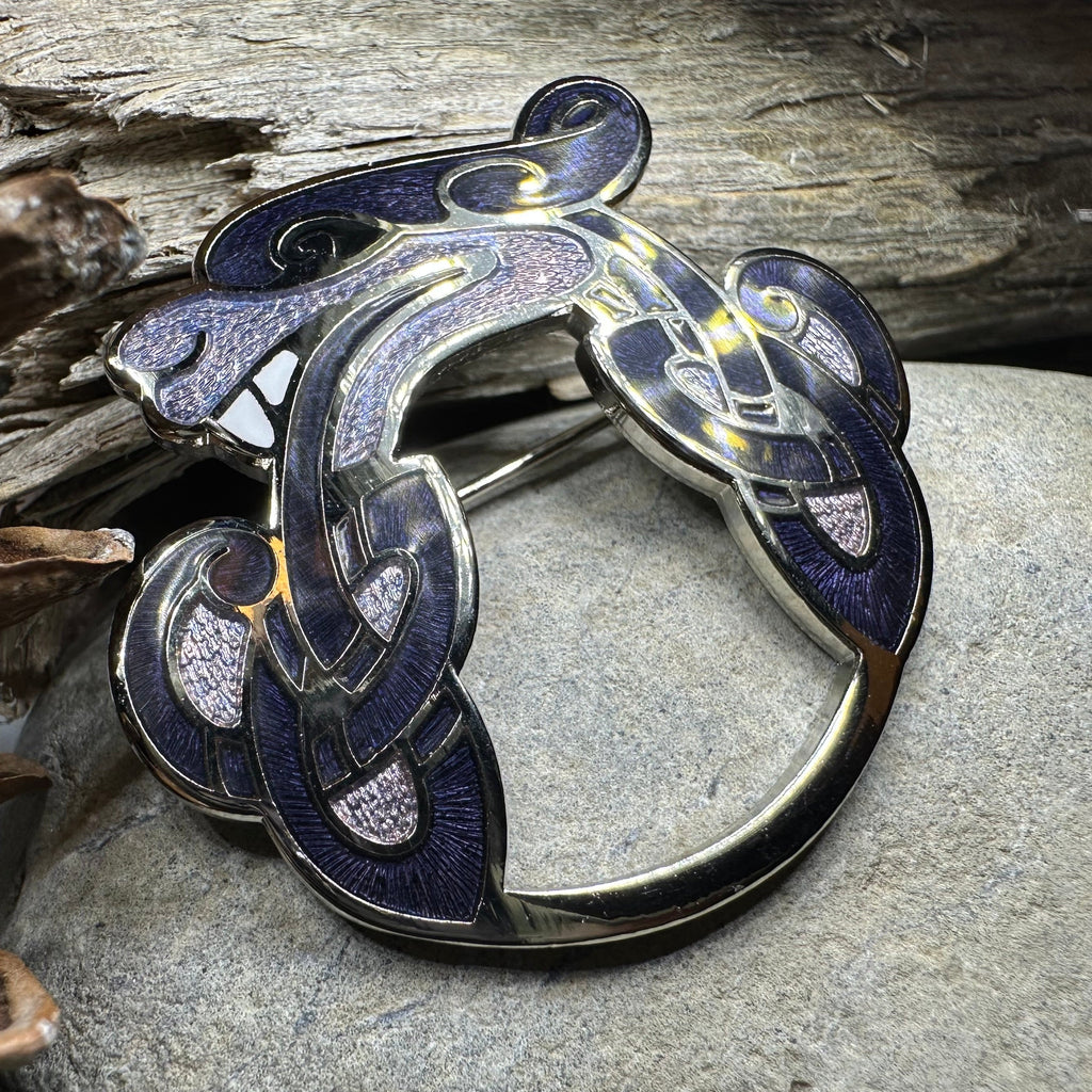 Enamel Celtic Dragon Brooch