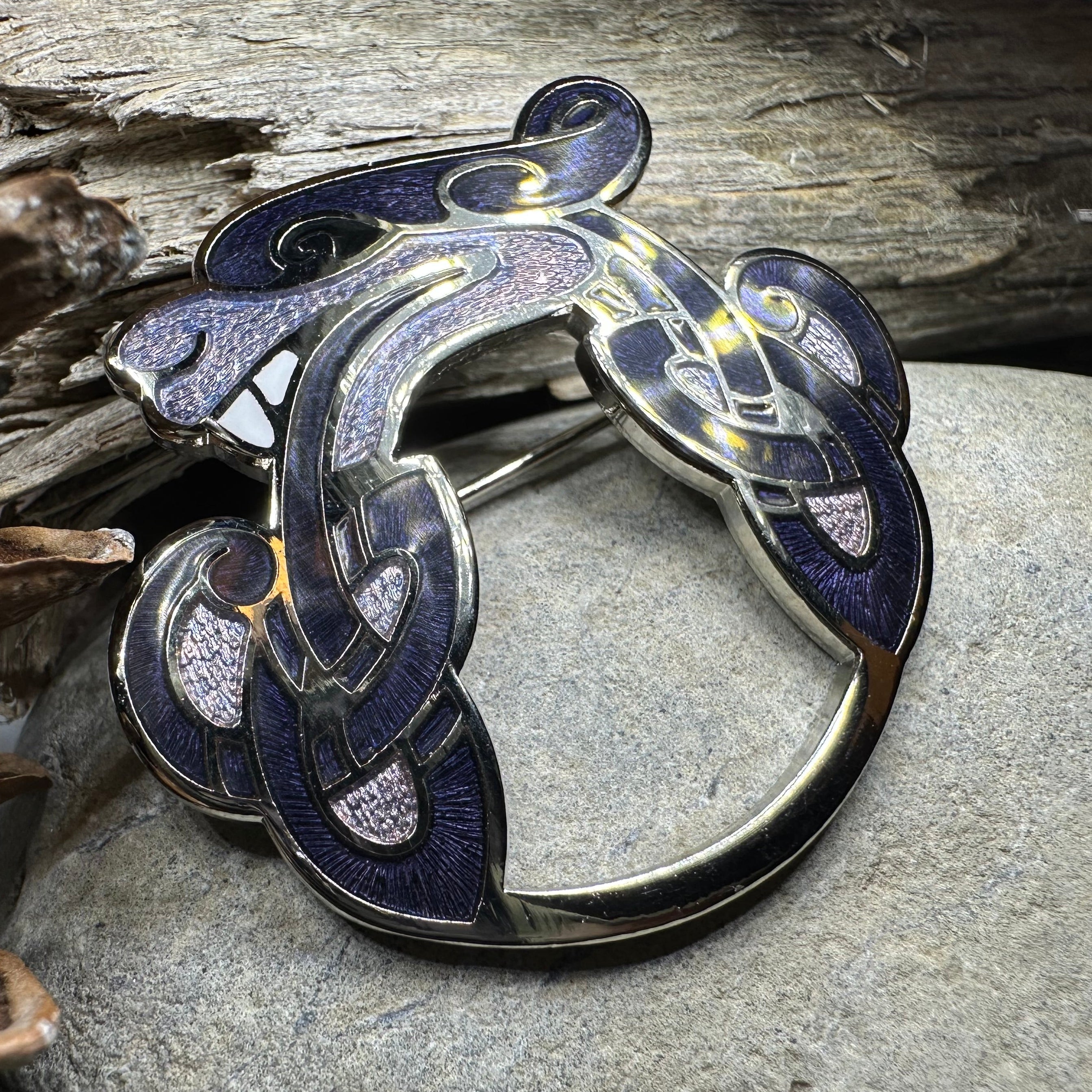 Enamel Celtic Dragon Brooch