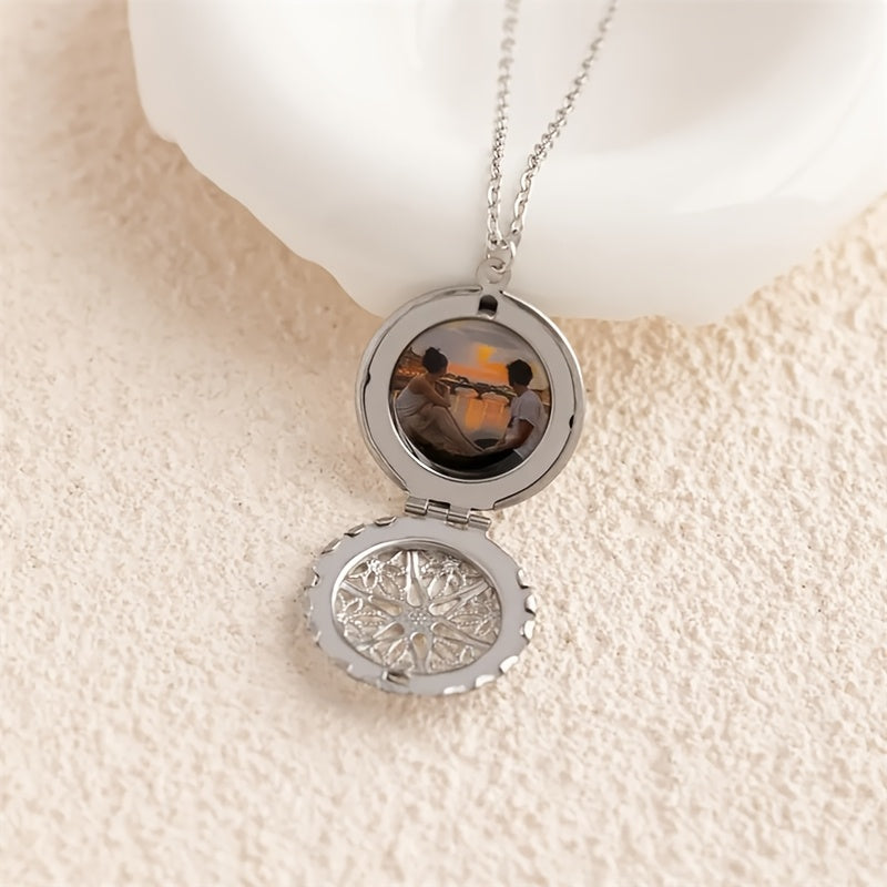 Personalized Photo Locket Necklace - Stainless Steel