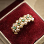 Georgian Pearl Green Ring