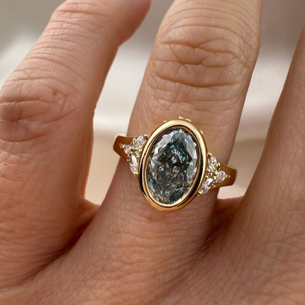 Oval Mint Green Sapphire Ring