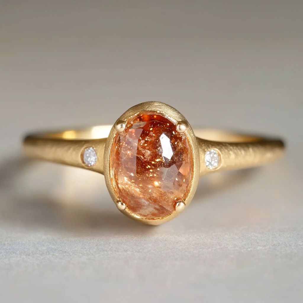 Orange Rounded Cosmic Glass Ring