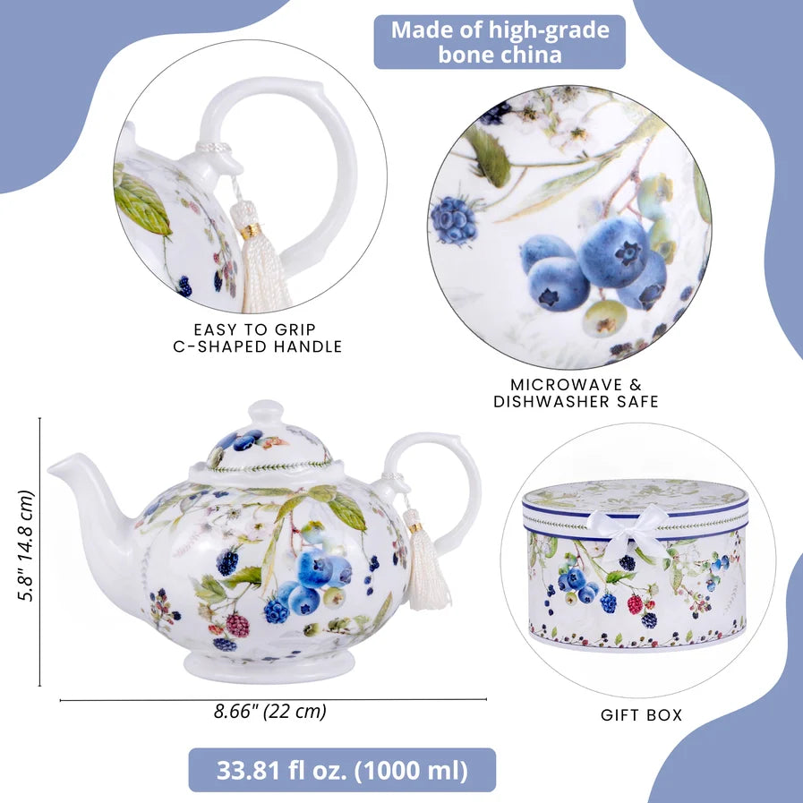 Wild Berries Fine China Teapot