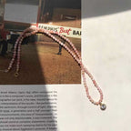 Olivenorma Natural Crystal Metal Plate Pendant Necklace