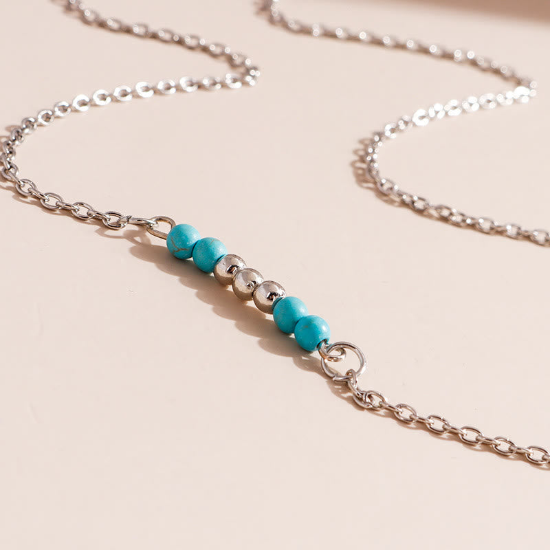 Olivenorma Turquoise Leaf Pendant Bohemian Necklace