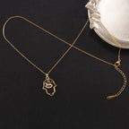 Olivenorma "Good Fortune" Hamsa With Evil Eye Necklace