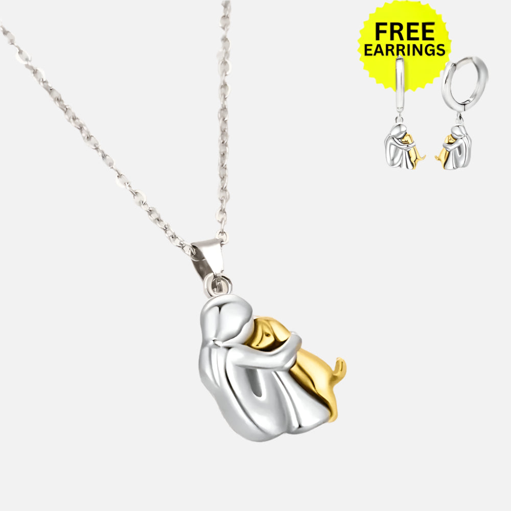 Hug Pendant Necklace with Bonus Earrings ��������������������������� Limited Time Offer