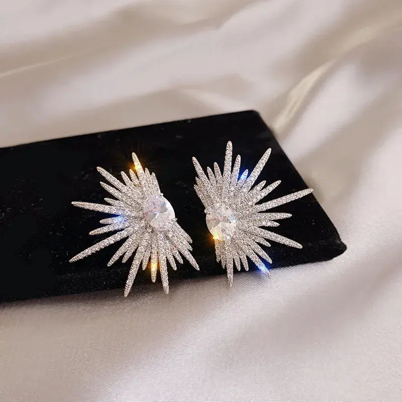 Elegant, fluffy and shiny earrings