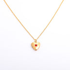 Olivenorma "Shine in My Heart"-Birthstone Heart Album Gift Card  Necklace