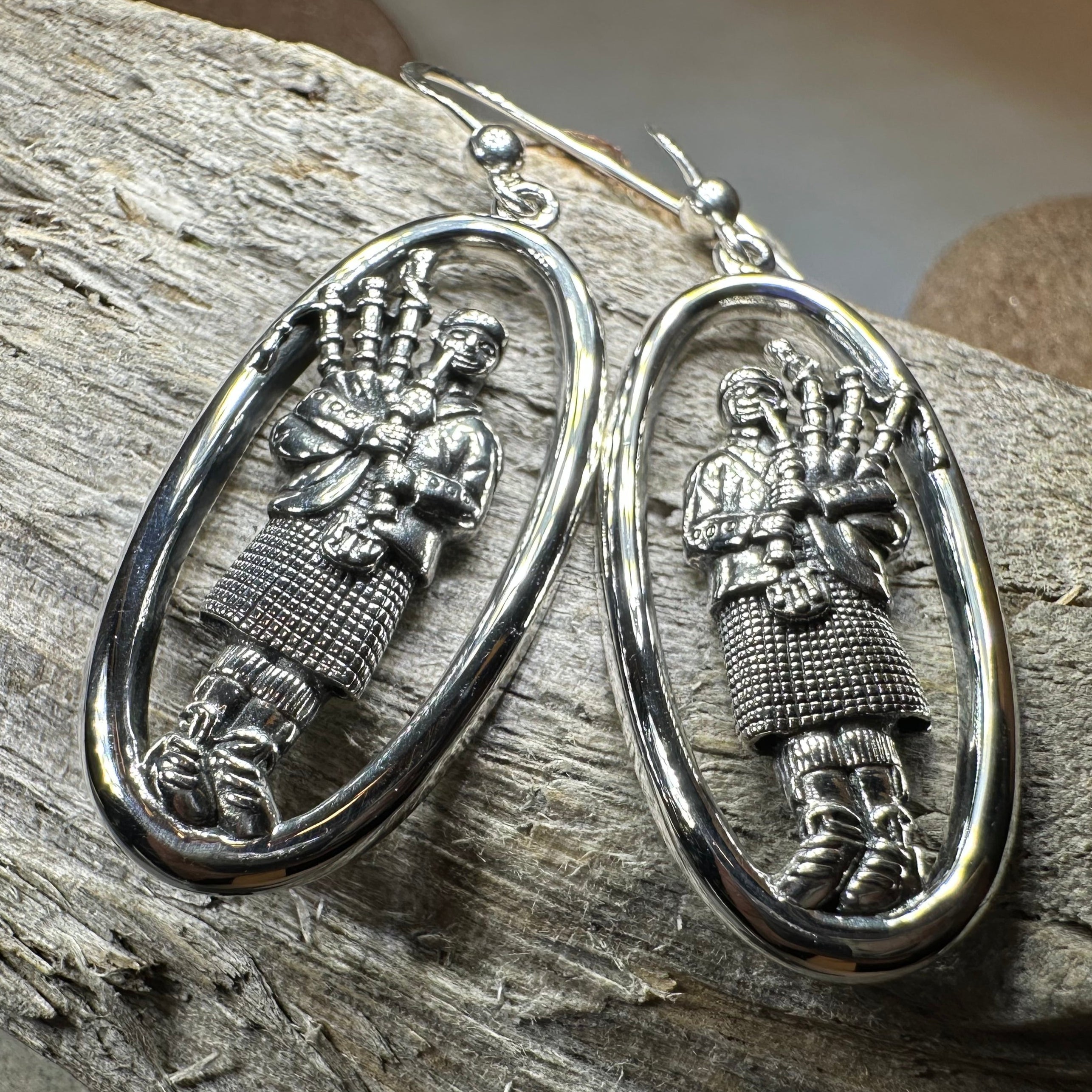 Tartan Bagpiper Earrings