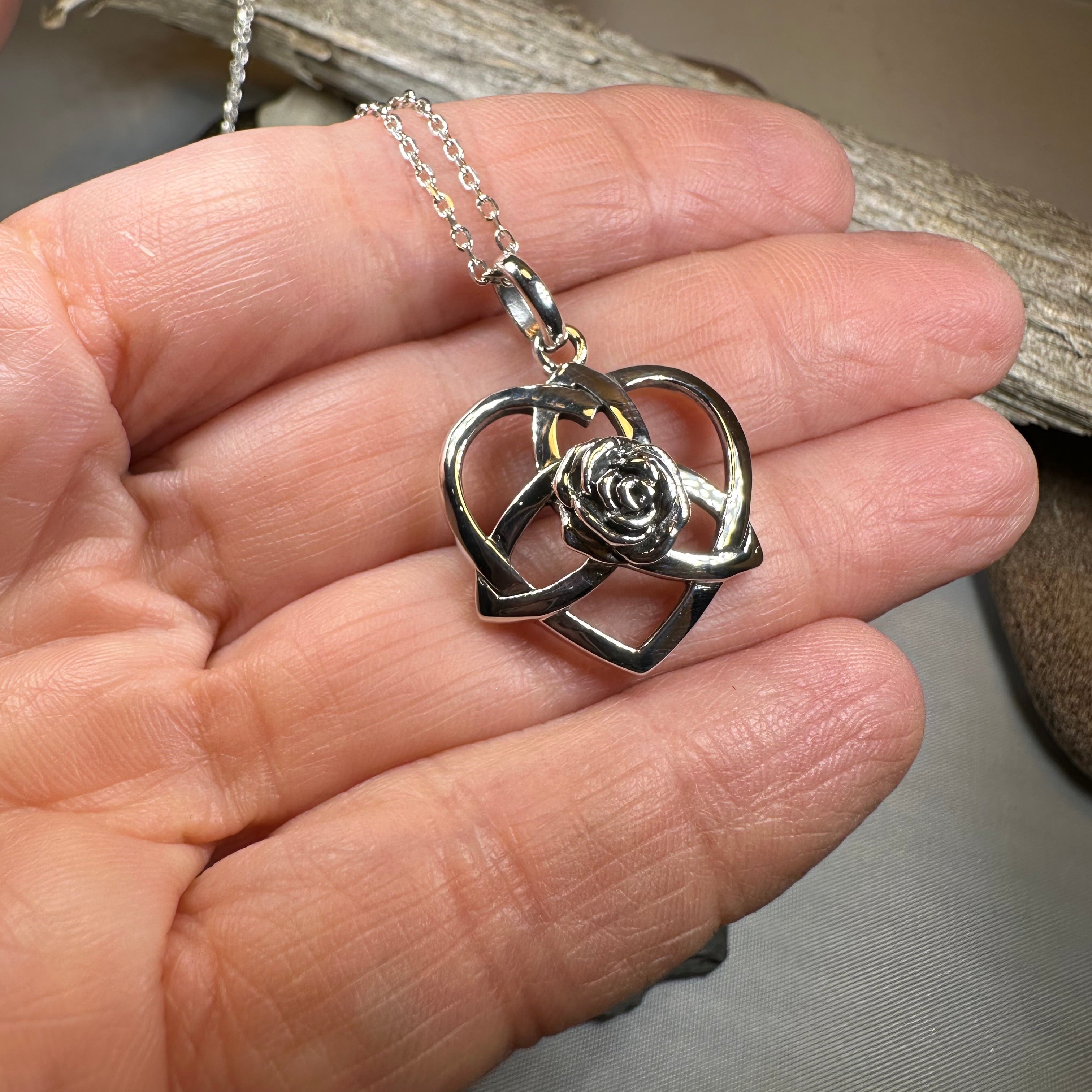 Celtic Rose Heart Necklace