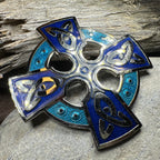 Enamel Celtic Cross Brooch