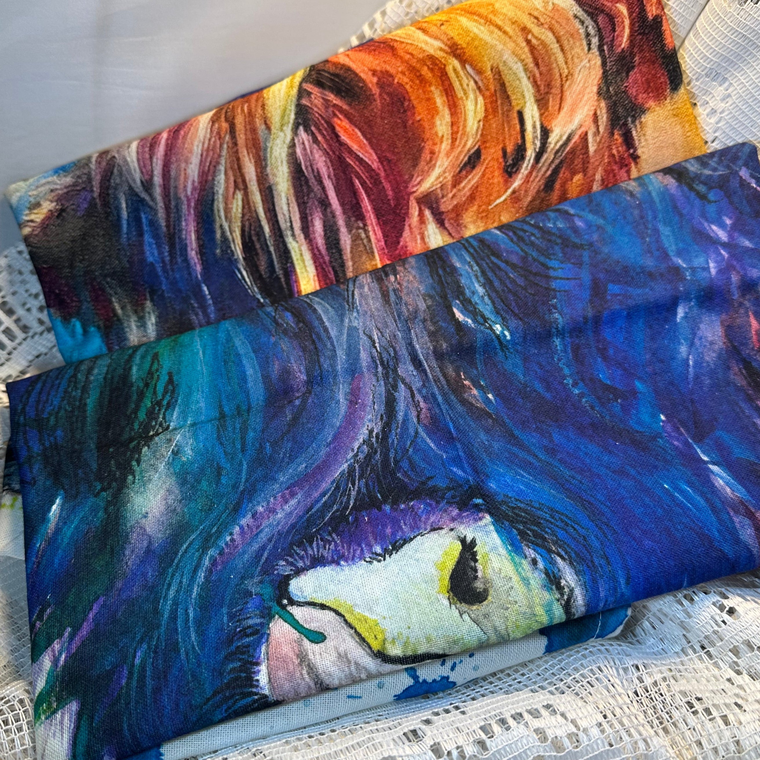 Handmade Highland Cow Lover Tea Towel Set