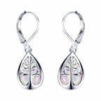 Tree of Life Earrings in Opal and Silver
