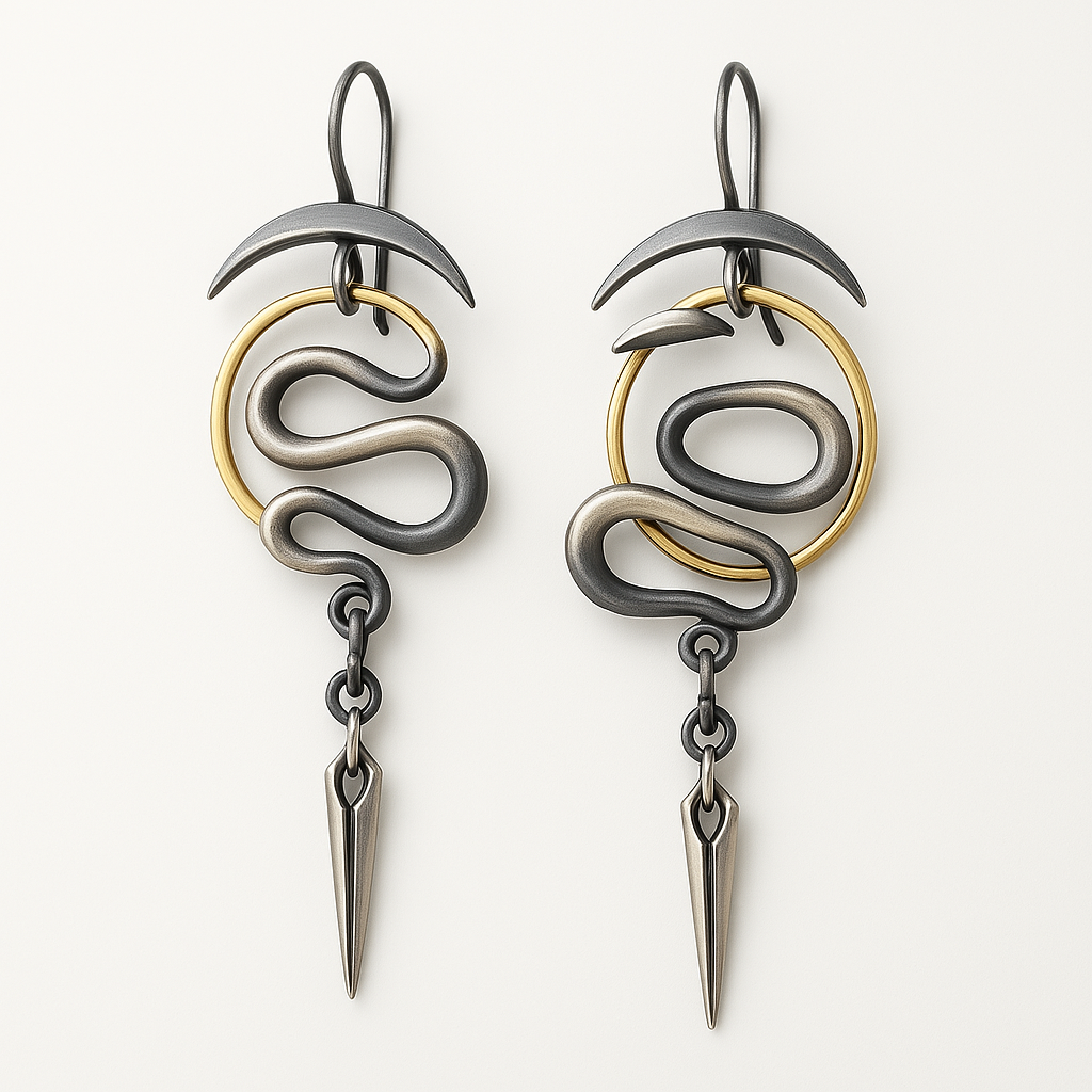 Unique Serpentine Spiral Earrings