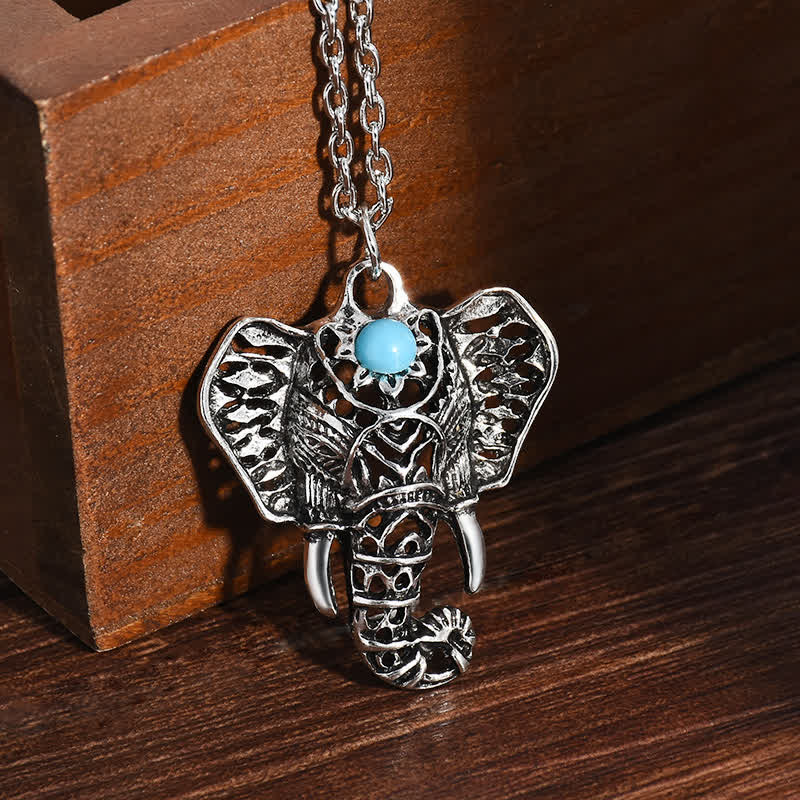 Olivenorma Vintage Turquoise Elephant Necklace