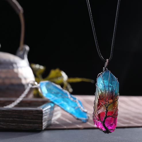 Olivenorma"Life Energy" - Tree of Life Crystal Necklace
