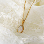 Olivenorma 18k Natural Opal Drop Shape Pendant Necklace