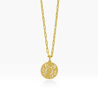 Olivenorma White Zircon Hollow Circle Zodiac Stainless Steel Necklace