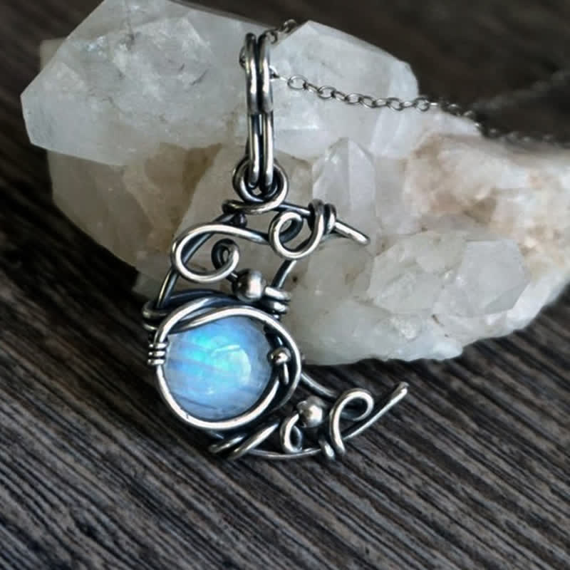 Olivenorma Bohemia Moonstone Moon Necklace