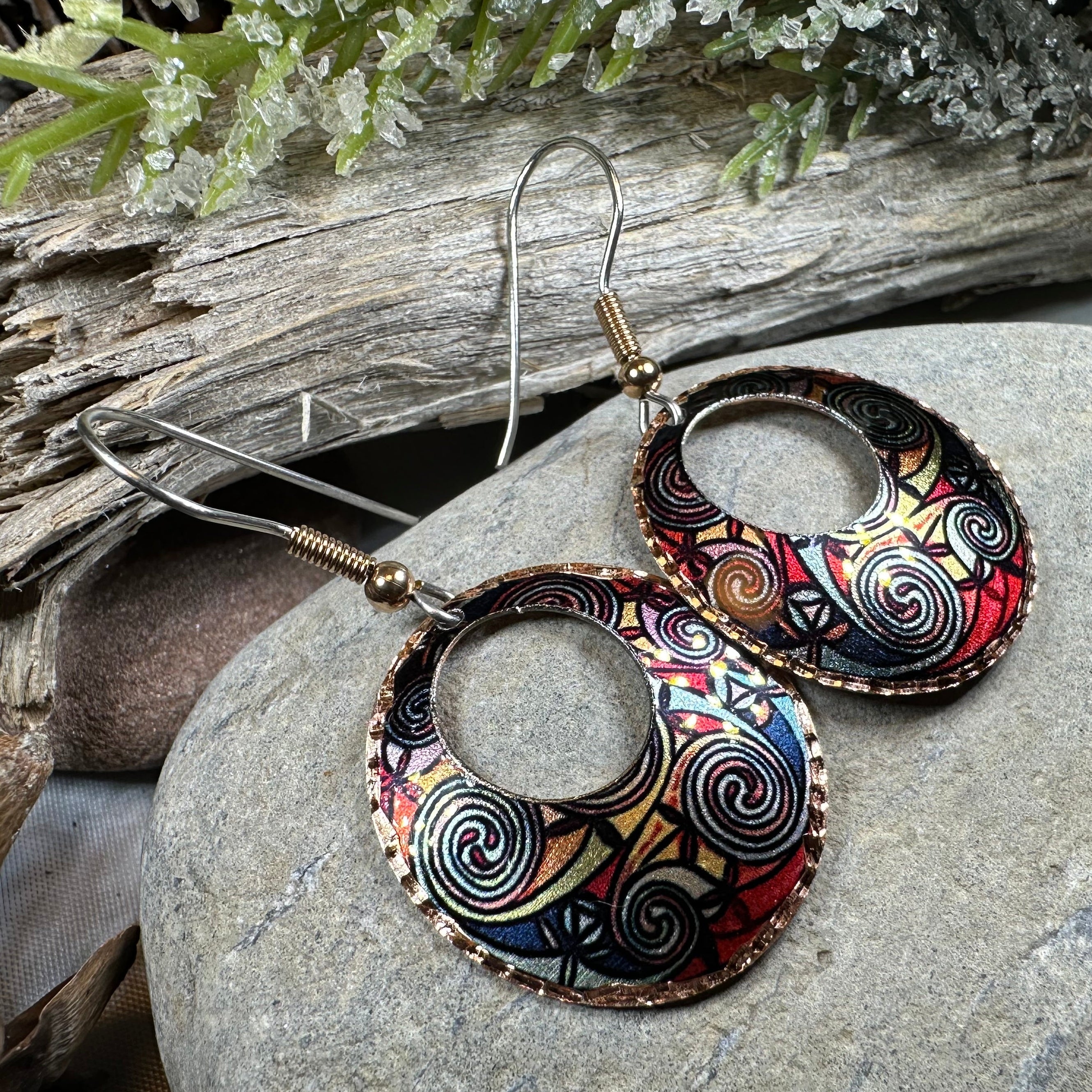 Firedancer Celtic Spiral Copper Earrings