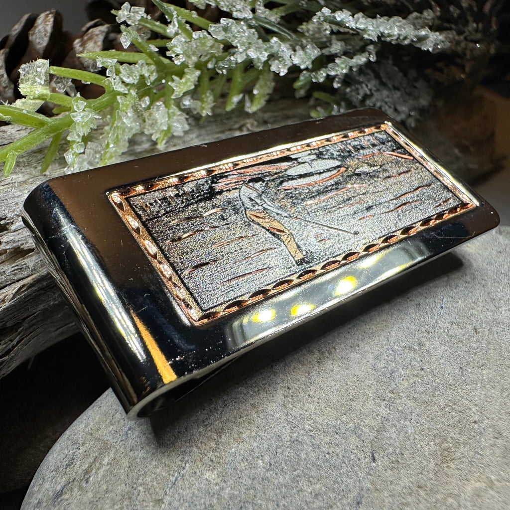 Golfer Copper Money Clip