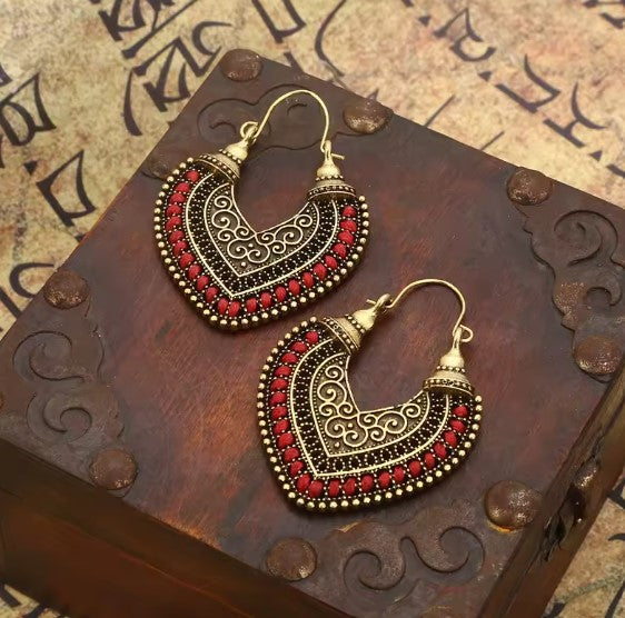 Vintage Heart Shape Bohemian Earrings