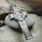 Large Artisan Irish Claddagh Cross Necklace