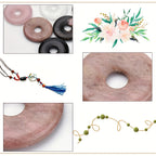 10pcs Natural Stone Donut Pendants for Jewelry Making