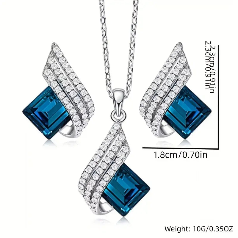 Sunlit Elegance Blue Jewelry Set