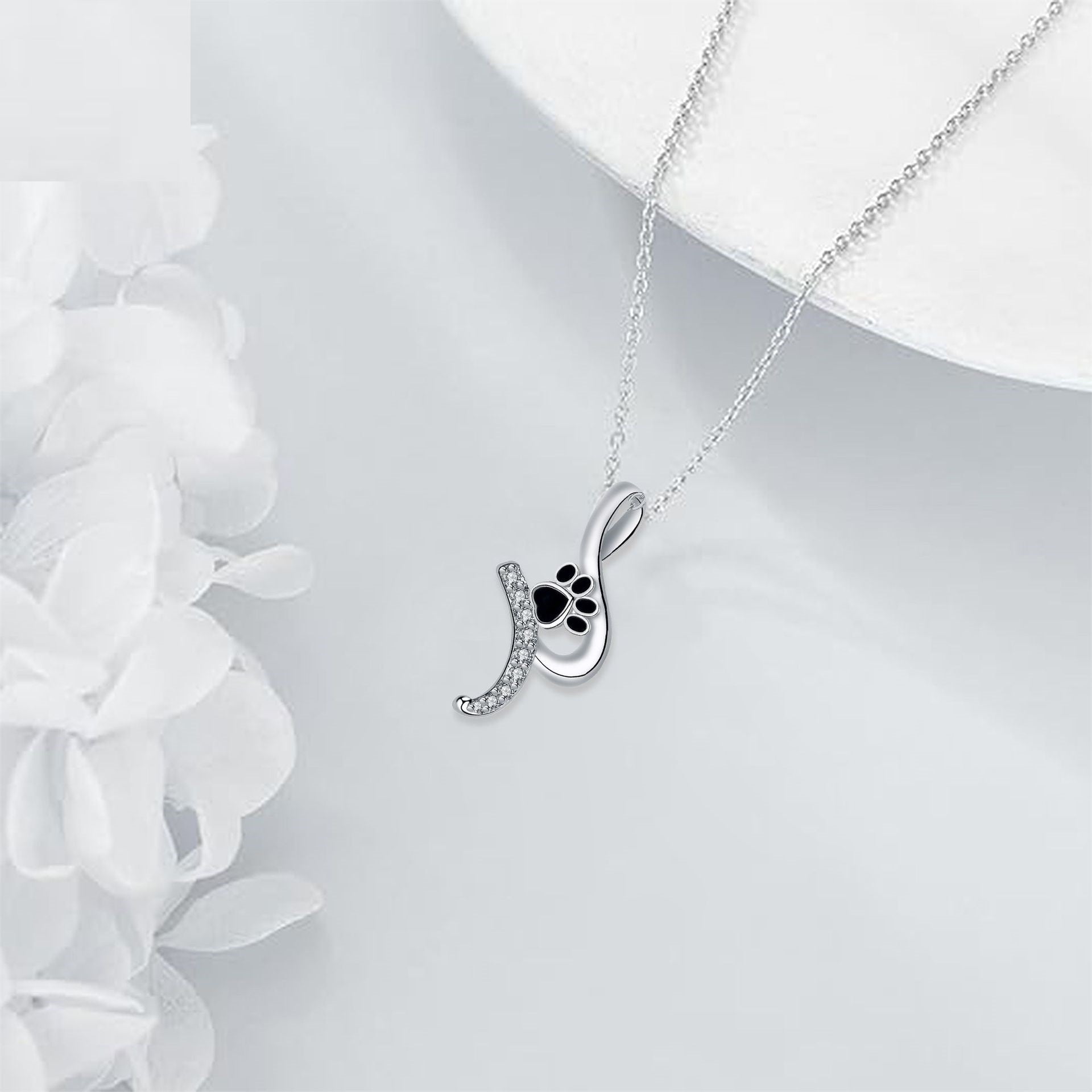 Cute Paw Print Pendant Necklace