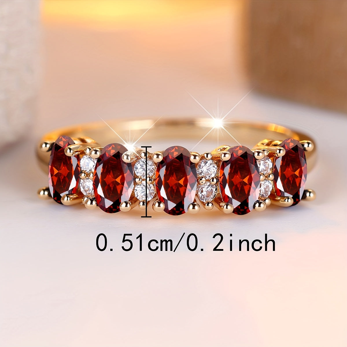 Unique Red Gems Ring