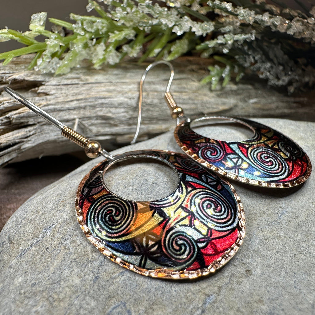 Firedancer Celtic Spiral Copper Earrings