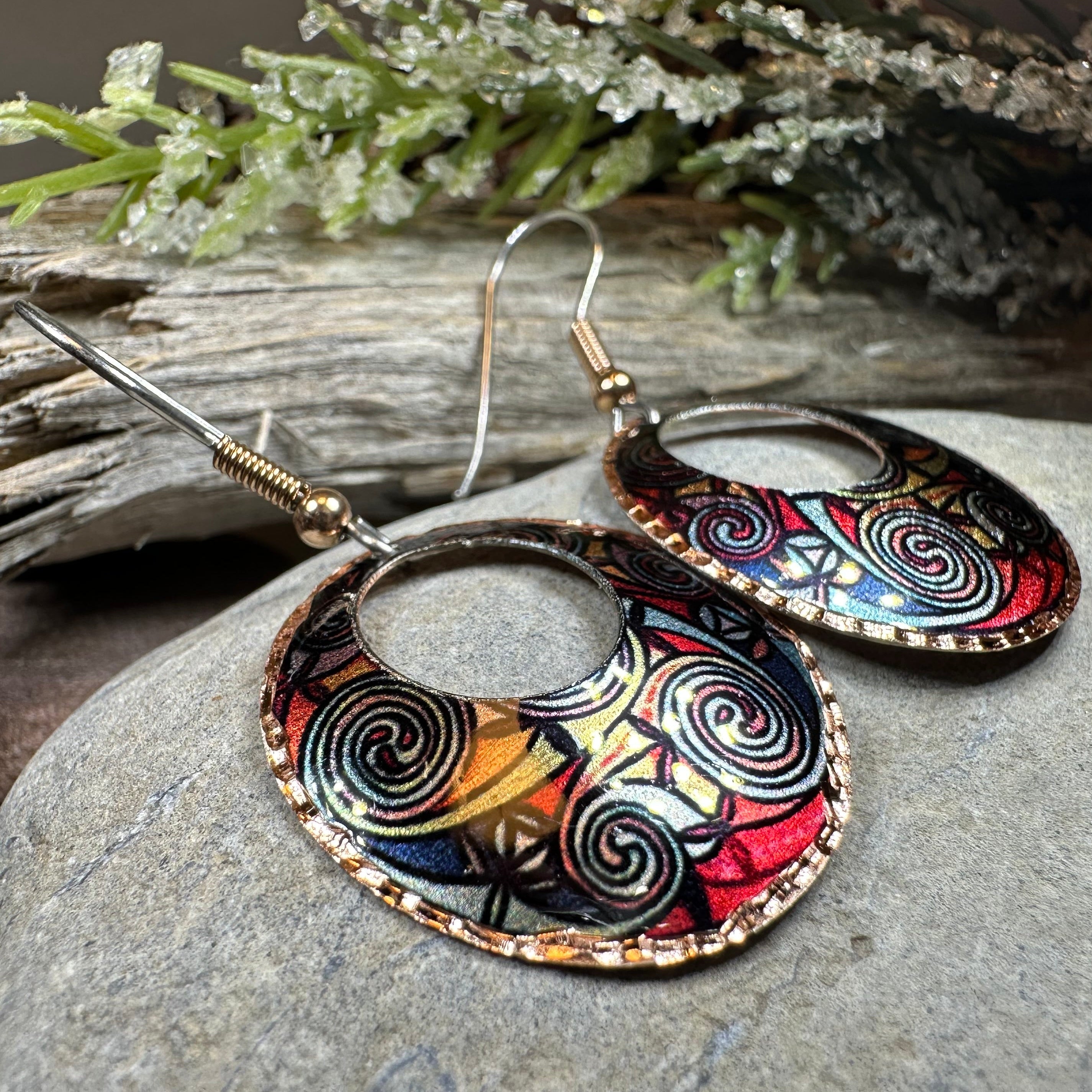 Firedancer Celtic Spiral Copper Earrings
