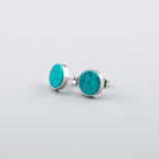 Men's Turquoise Round Stud Earrings - Ear Decoration for Men