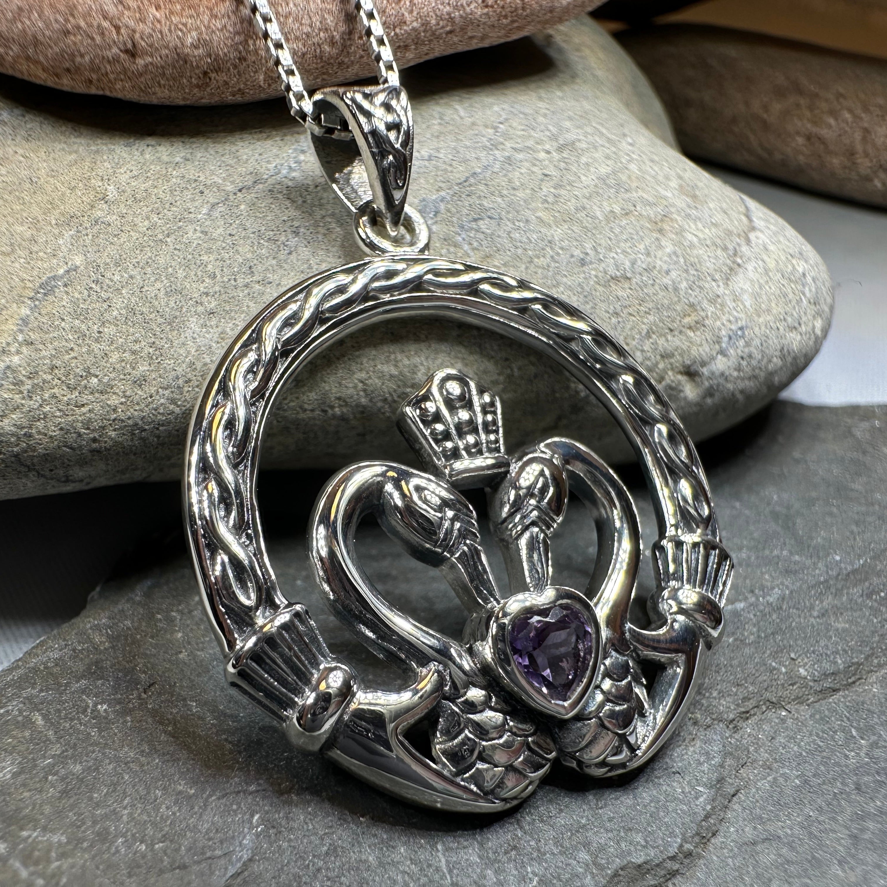 Celtic Swan Claddagh Necklace