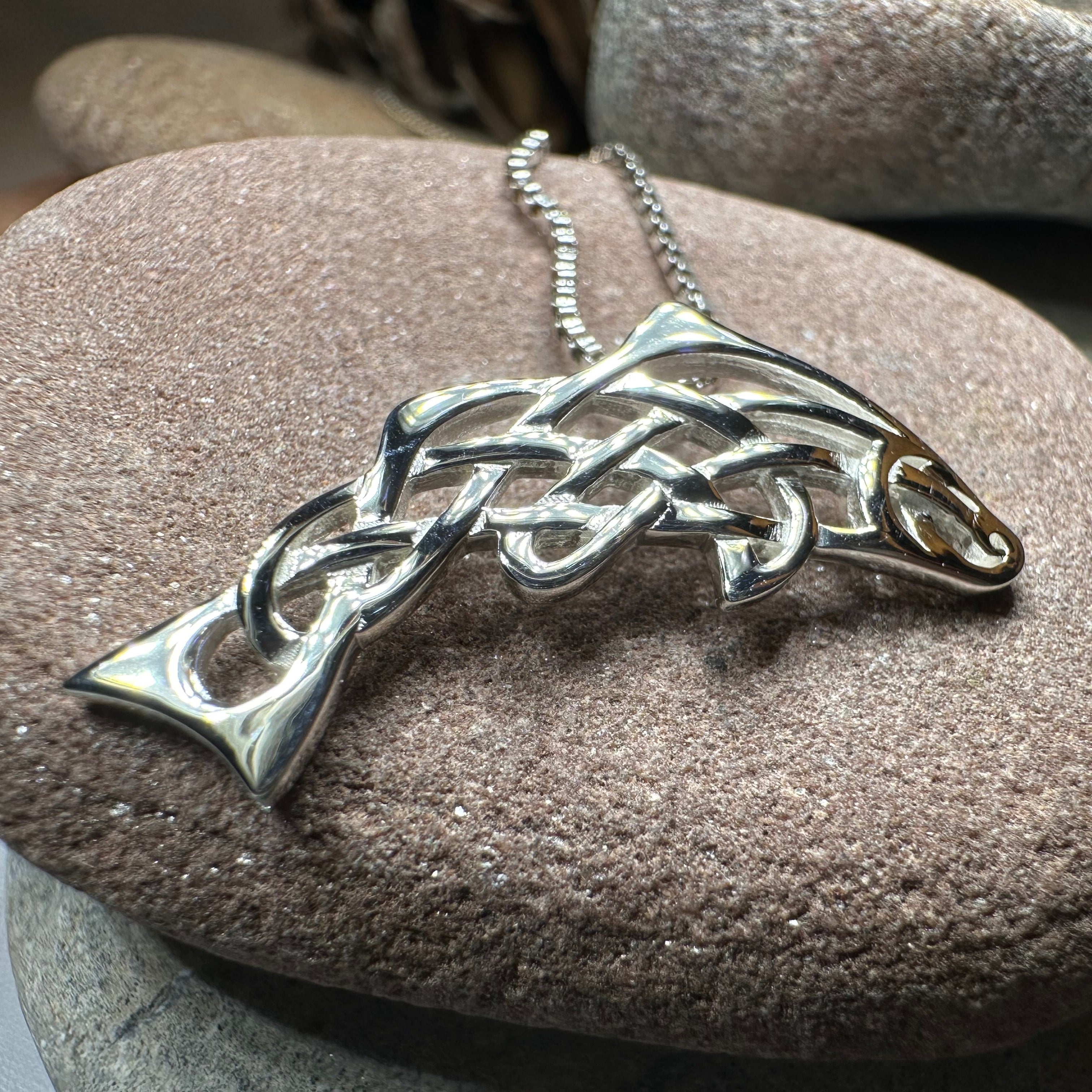 Celtic Salmon of Knowledge Necklace