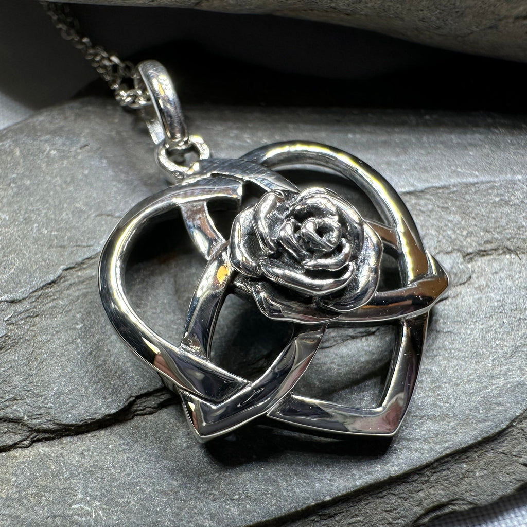 Celtic Rose Heart Necklace