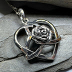 Celtic Rose Heart Necklace