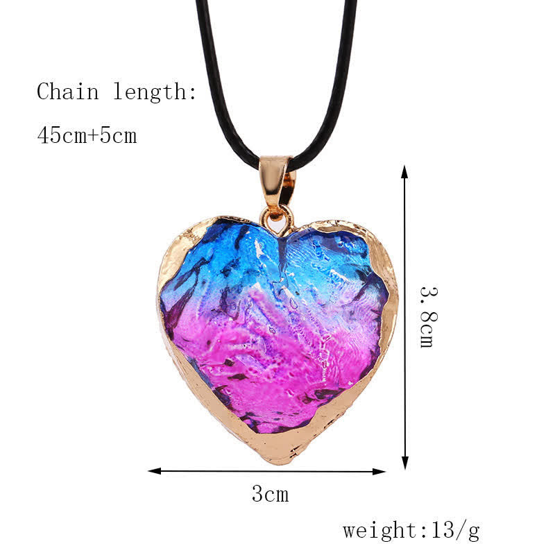 Creative Heart Crystal Fluorite Necklace