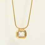 Olivenorma Sliding White Crystal Stainless Steel Necklace